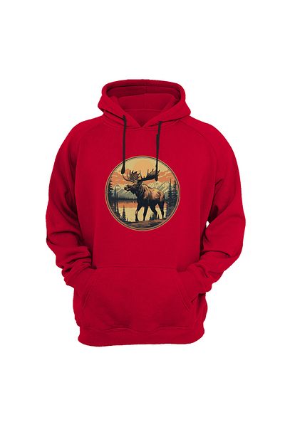 WİDİ Vintage Hunting Hunting Maine Deer Nature Wildlife Φούτερ με κανονική εφαρμογή 100% βαμβάκι
