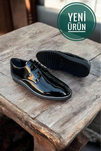 romex piele lacuita neagra cu siret logodna nunta ocazii speciale costum de m...