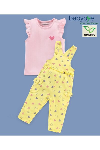 Babyoye Eco-Conscious Cotton Eco Jiva Finish Short Sleeve Heart T-shirt & Dun...