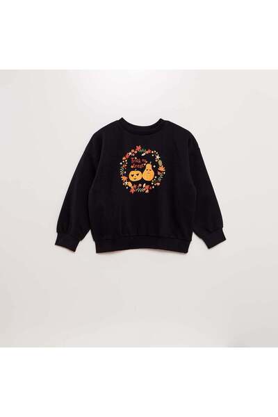 KIABI Printed sweatshirt - Halloween BLACK