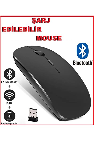 ATAELEKTRONİK Bluetooth Şarj Edilebilir 2.4ghz Usb Kablosuz Optik Mouse Fare ...