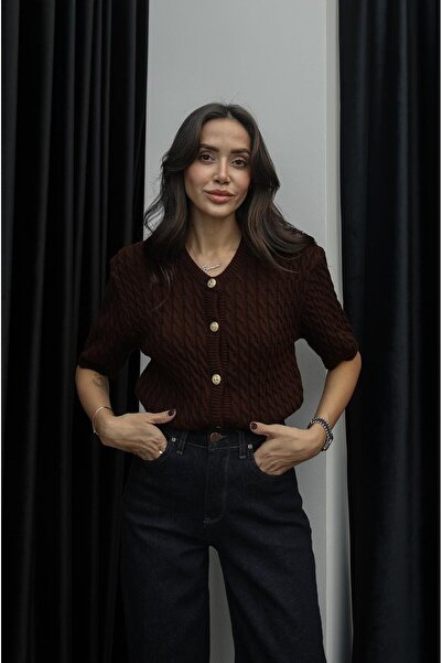 Havoş Barna Gallia rövid ujjú kardigán