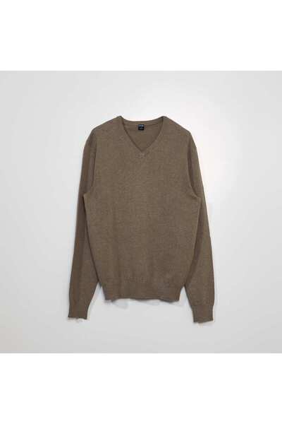 KIABI Plain knit basic sweater BEIGE