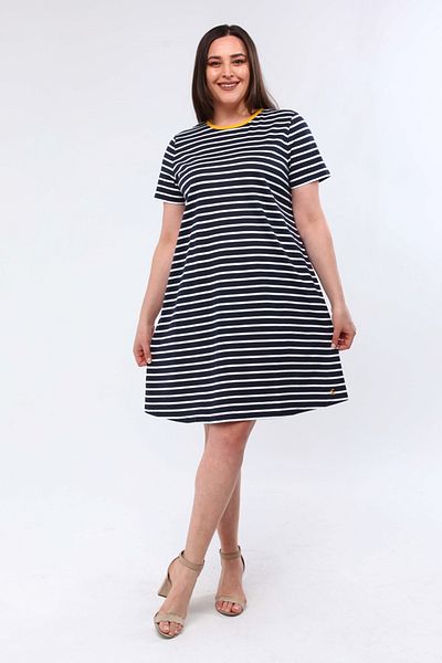 Ebsumu Rochie de damă în dungi bleumarin