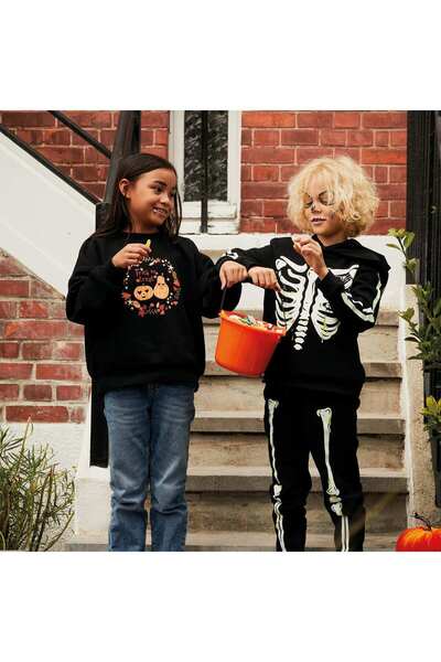 KIABI Printed sweatshirt - Halloween BLACK