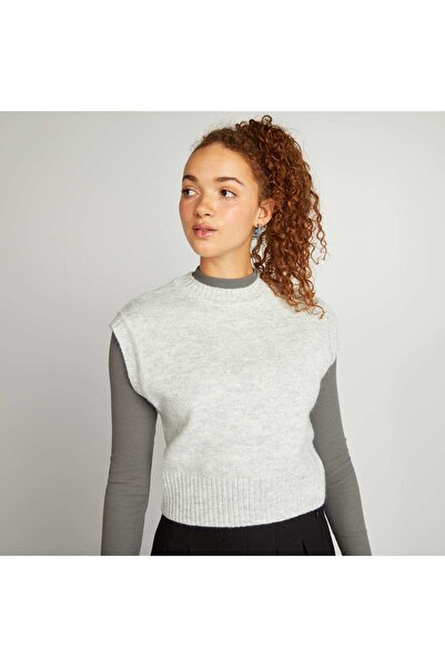 KIABI Sleeveless knit jumper GREY