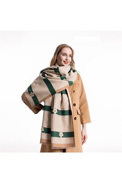 FENZA SCARF Fenza Y-809-5 Wool Cashmere Shawl Scarf
