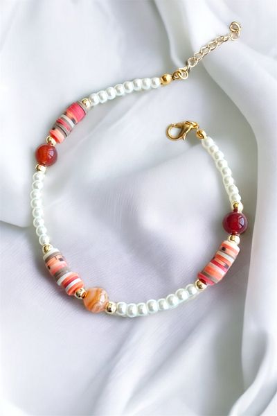 Sose Moda Colorful Fimo and Natural Stone Bracelet