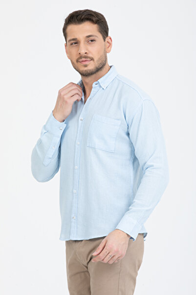 Klothy Men's 100% Cotton Wash Slim Fit Summer Shirt