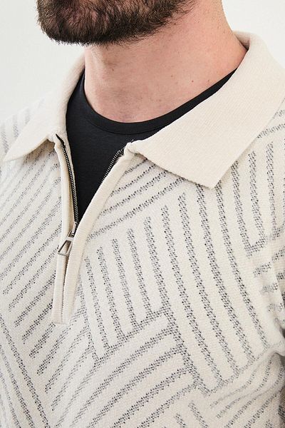 Mcr Knitwear POLO ZIPPERED COLLAR