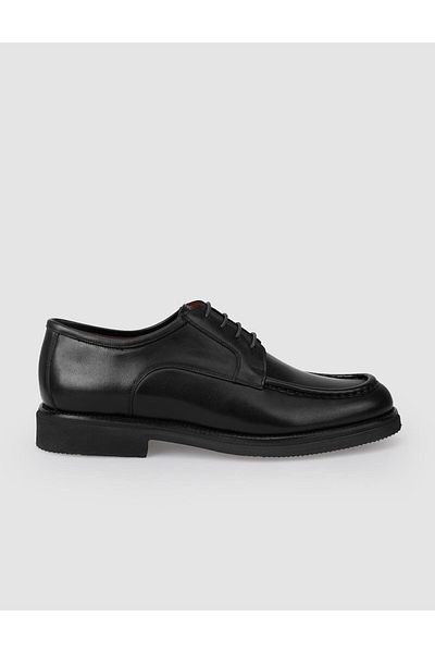 Cabani 100% Genuine Leather Black Laced Men's Classic Shoes