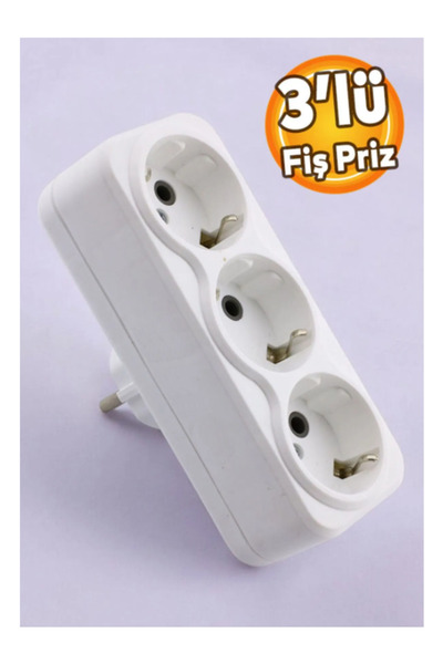 NUBLADO 3'lü Fiş Priz Kablosuz Topraklı Çoklu Grup Priz Çoğaltıcı Üçlü Golyat Elektrik Pirizi.