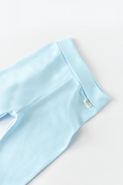 BabyCosy Pantaloni cu Botosei - Bumbac organic Bleu BabyCosy, 6-9 luni