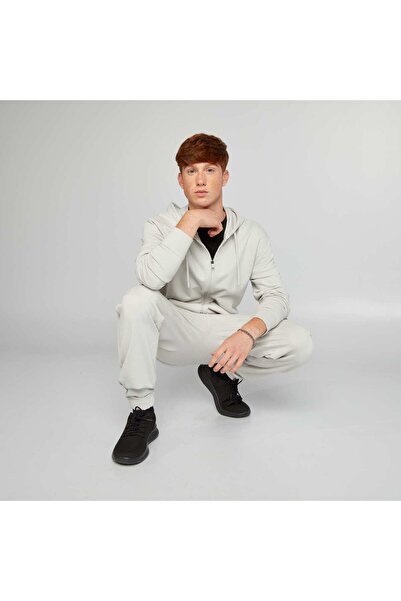 KIABI Lightweight zip-up hooded sweatshirt GREY