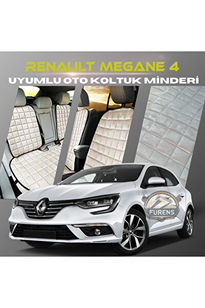 SHOOPLAA مجموعة وسائد مقعد السيارة لرينو ميجان 4 باللون البيج مع جيوب من الري...