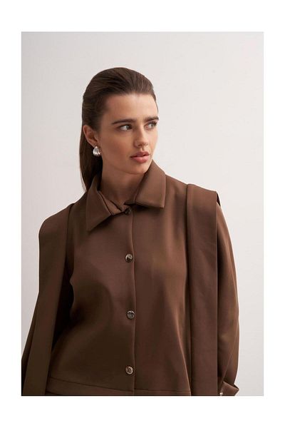 FUSHYA Shawl Detailed Skirt Jacket Set