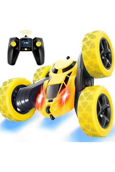 Lumely Remote Control Car,2.4GHz Electric Race Stunt Car Toy,Toys for Boys Kids Game Gift,Yellow