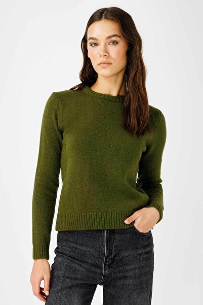 Hooopstore Πλεκτό με λαιμόκοψη Grass Green πουλόβερ