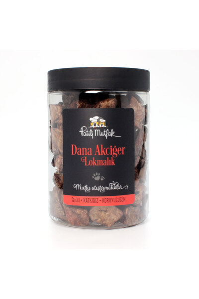 Patili Mutfak Kurutulmuş Dana Akciğer Lokmalık Köpek Ödül Maması (100 g)