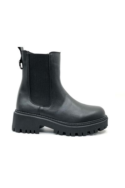 KCMN Ayakdaş 2282-1 Αντιολισθητική σόλα Flat Boots Γυναικείες Μπότες ΜΑΥΡΟ