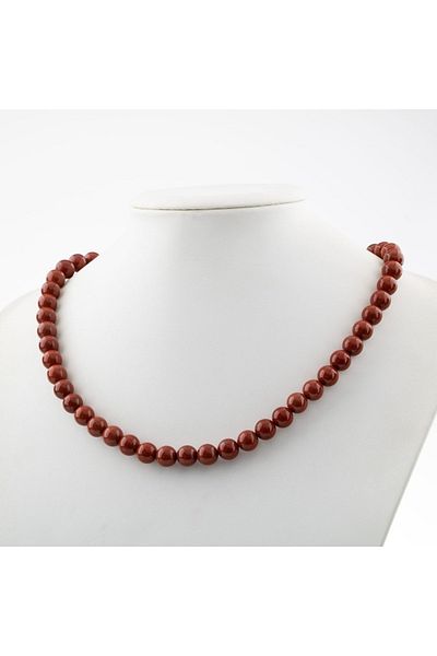 OSMANLI DOĞAL TAŞ Dragon Jasper 8 mm String Natural Stone Necklace