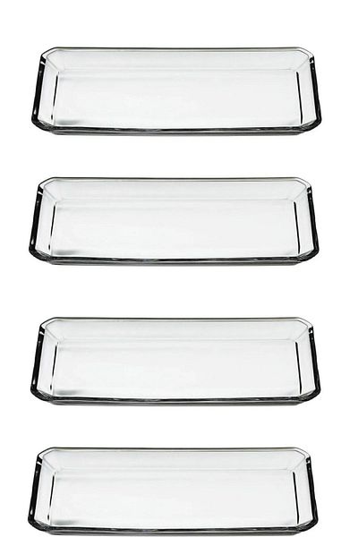Paşabahçe Grace Crystallin Service Presentation Plate Crystal Glass 4 Pieces