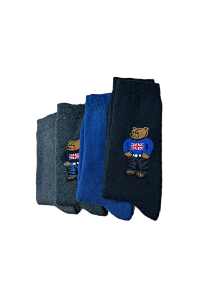 vtex socks Дамски зимни чорапи от памук с мече 4-пакет