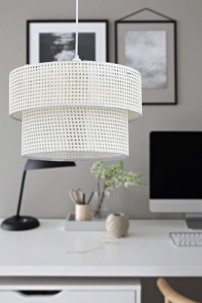 Emg DesiGn Rattan 2 Tier Cake Pendant Lamp Chandelier Children's Room Bedroom Living Room Kitchen Hall