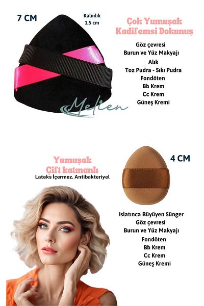 Melien 1Pcs Mini Cosmetic Powder - Finger Face Makeup, under Eye Concealer, Dry Wet Cloth Sponge Set