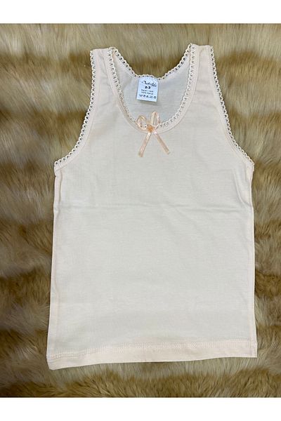 skycott Girl's Tank Top Thick Strap Bow Detail 100% Cotton