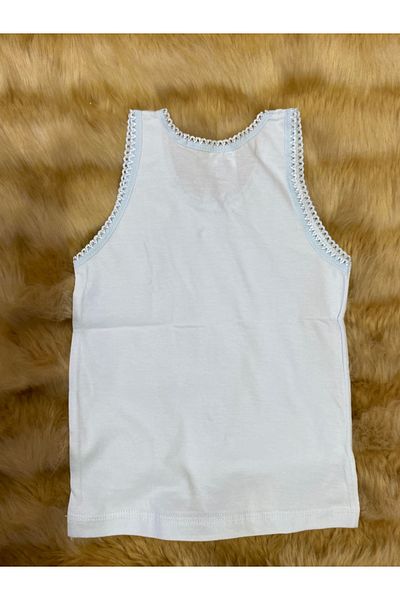 skycott Tricou pentru fetiță cu bretele groase Detaliu fundă 100% bumbac