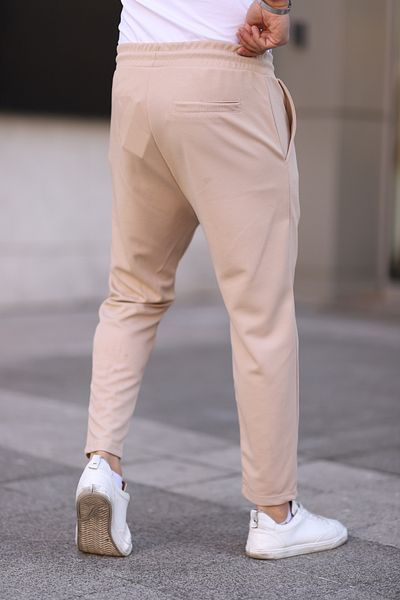 Newtime Men's Slim Fit Tie Waist Elastic Flexible Lycra Cotton Jogger Pants