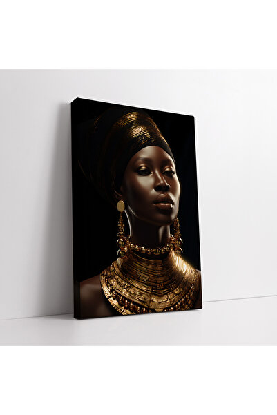 KOSS Dijital Pictură pe pânză cu femeie africană cu detalii de bijuterii deco...
