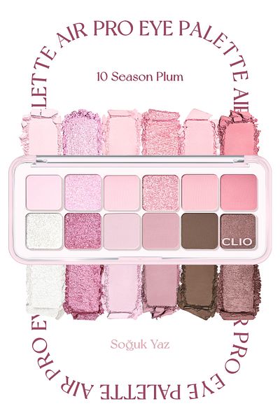 CLIO Clio Pro Eye Palette Air - 10 Season Plum Eye Shadow Palette with Light Texture and Intense Colors