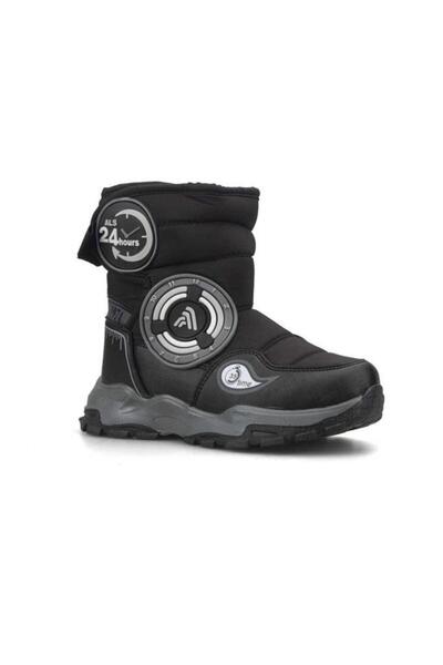 Cakgo Alessio 2221F Kürklü Çocuk Kar Bot Siyah Füme