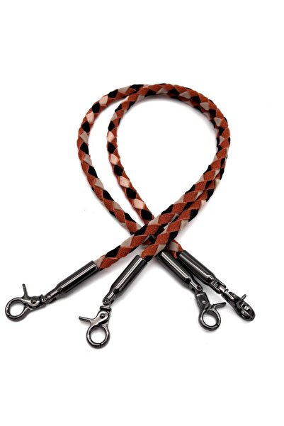 angel çanta aksesuar Renkli  60 cm  Örme Çanta Sapı Füme  Metal