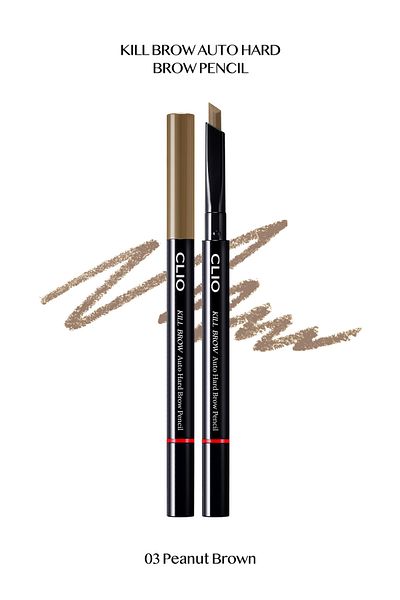 CLIO Fine Hex Tip Eyebrow Pencil Clio Kill Brow Auto Hard Brow Pencil (03 Peanut Brown)