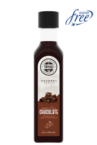 By Tüfekçi Şekersiz (SUGAR FREE) Çikolata Aromalı Kahve Şurubu Yeni Yüksek Aromalı Kalorisiz Formül 60ml