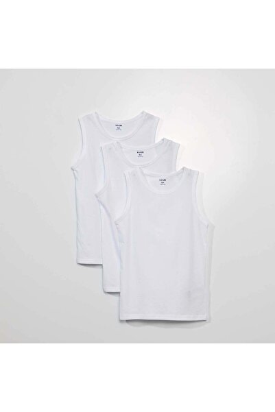KIABI Pack of 3 cotton vest tops white