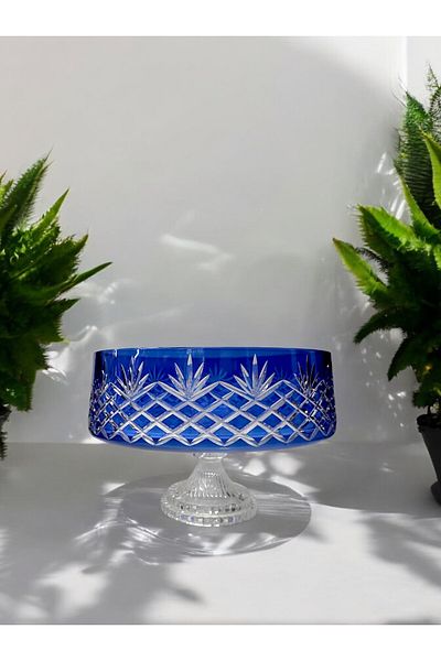 Paşabahçe 26cm Cut Decored Crystal Handcrafted Bowl