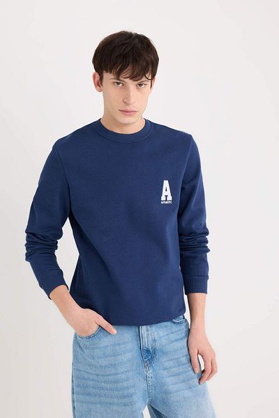 DeFacto Ανδρικό φούτερ Navy Blue D3670ax/nv241