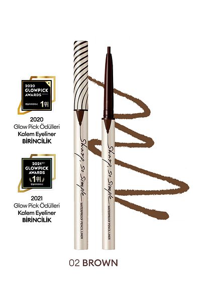 CLIO Clio Sharp so Simple Waterproof Fine Point Eye Liner - Waterproof Pencil Liner (02 Brown)