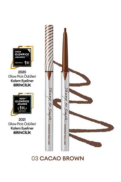 CLIO Clio Sharp so Simple Waterproof Fine Point Eye Liner - Waterproof Pencil Liner (03 Cacao Brown)