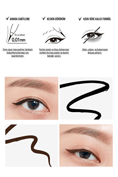 CLIO Suya Dayanıklı, İnce Uçlu Eyeliner CLIO Sharp So Simple Waterproof Pen Liner (02 Brown)