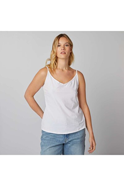 KIABI Vest top with spaghetti straps white