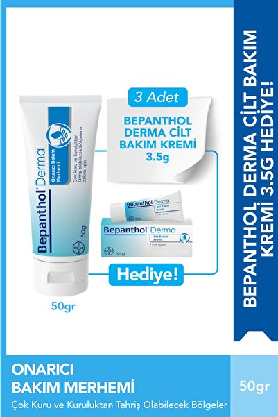 Bepanthol Derma Onarıcı Bakım Merhemi 50 G 3 Adet Cilt Bakım Kremi 3.5 G