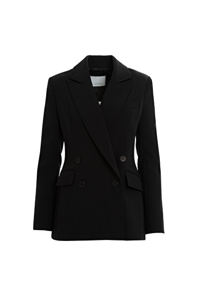 GİZİA Kemer Detaylı Siyah Ceket