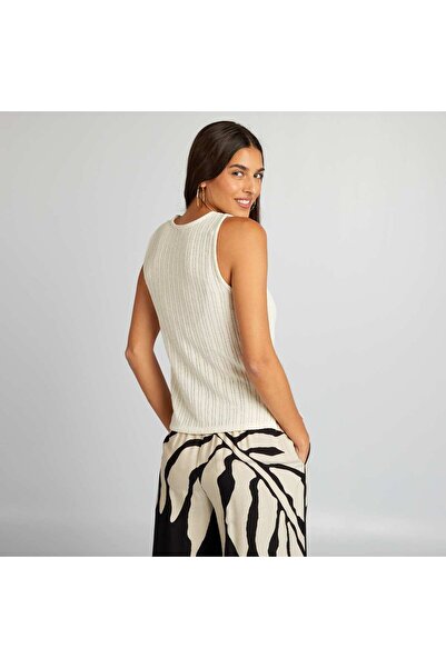 KIABI Openwork vest top with wide straps WHITE