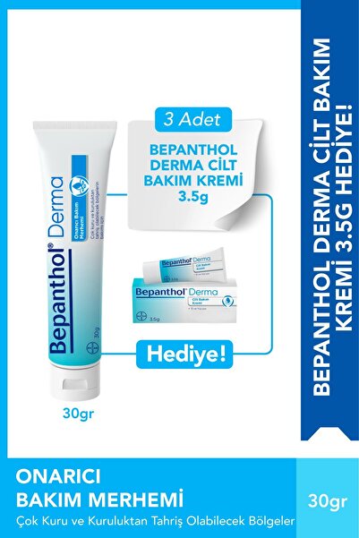Bepanthol Derma Onarıcı Bakım Merhemi 30 G 3 Adet Cilt Bakım Kremi 3.5 G