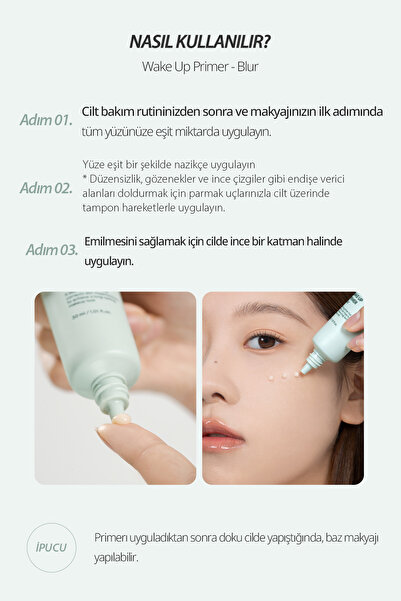 CLIO Uzun Süre Pürüzsüz ve Mat Görünüm Sağlayan Makyaj Bazı CLIO Wake Up Primer Blur